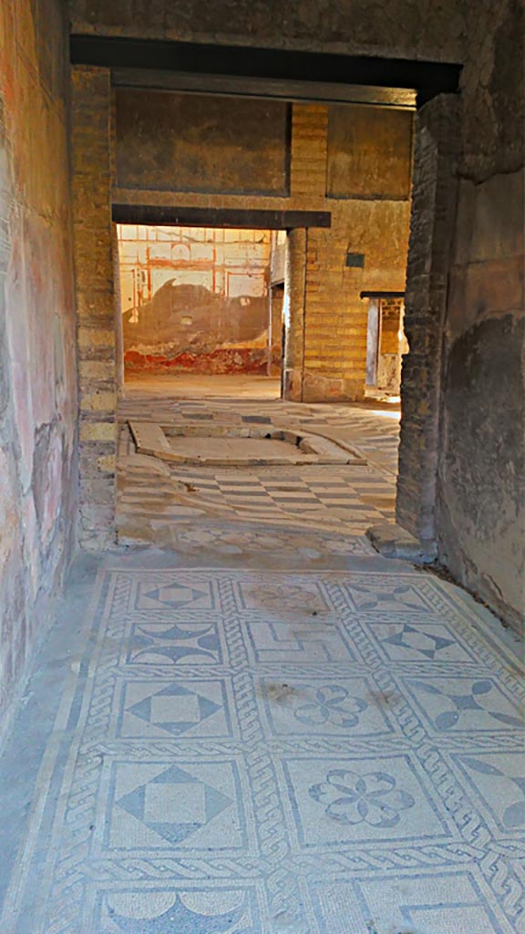 IV.2 Herculaneum, photo taken between October 2014 and November 2019.
Looking east along entrance corridor towards impluvium in atrium and into tablinum.
Photo courtesy of Giuseppe Ciaramella.